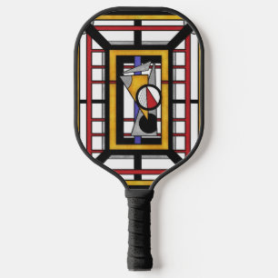 Palas De Pickleball Abstracción geométrica deco multicolor audaz