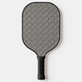 Palas De Pickleball Abstract Black and Cream Botanical Leaves Pattern