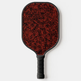 Palas De Pickleball Abstract Contemporary Black Crosshatch On Red Rust