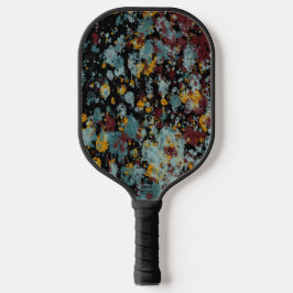 Palas De Pickleball Abstract Graffiti Splatter Painting Art On Black