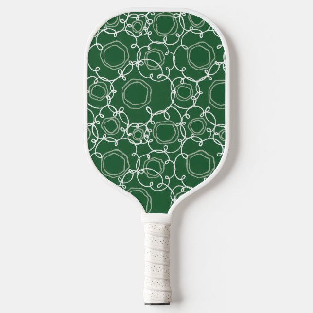 Palas De Pickleball Abstract Linear Matrix (Dark Green) Fine Art (Anverso)