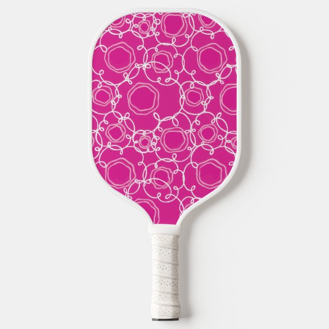 Palas De Pickleball Abstract Linear Matrix (Hot Pink) Fine Art (Anverso)