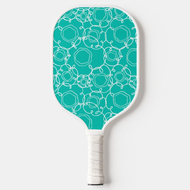 Palas De Pickleball Abstract Linear Matrix (Teal) Fine Art (Anverso)