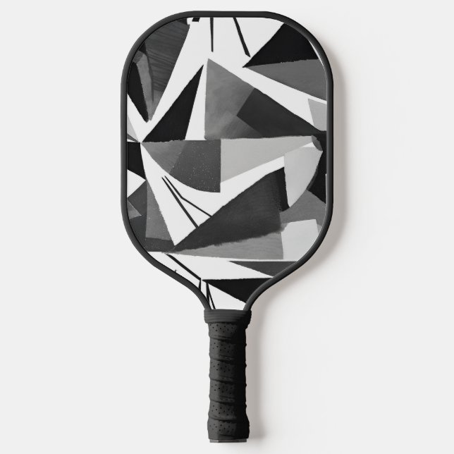 Palas De Pickleball Abstract Modern Geometric Black & White Watercolor (Anverso)