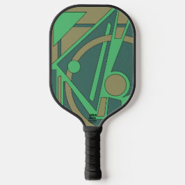 Palas De Pickleball Abstracto Geométrico Terroso en Verde y Oliva