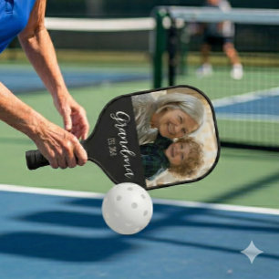 Palas De Pickleball Abuela Establecida Foto Texto en Letra Blanca Scri