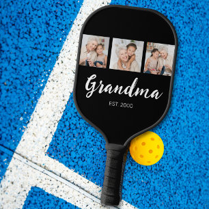 Palas De Pickleball Abuela Estableció Escritura Elegante 3 Foto Negra