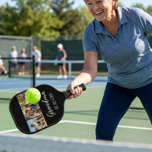 Palas De Pickleball Abuela Estableció Negro 3 Foto Escritura Blanca