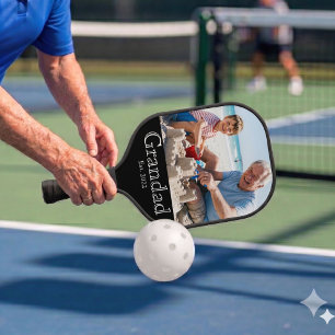 Palas De Pickleball Abuelo Establecido Texto Blanco Negrita Mínimo Fot