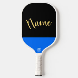 Palas De Pickleball Acentos azules de color amarillo negro con guiones