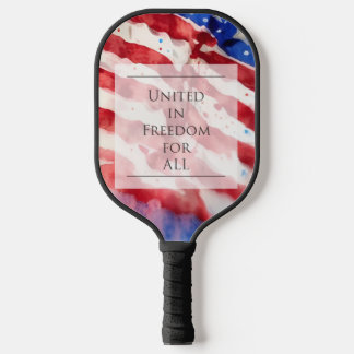 Palas De Pickleball acuarela americana, libertad de la bandera estadou
