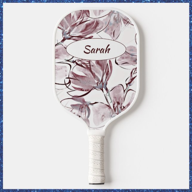 Palas De Pickleball Acuarela floral de bonito Mauve (Subido por el creador)