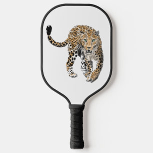 Palas De Pickleball acuarela leopardo gato de la selva animal pintado 