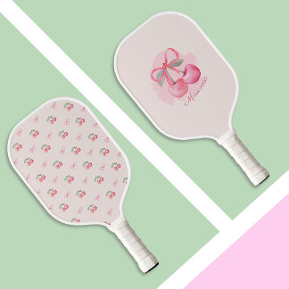Palas De Pickleball Acuarela linda cerezas y arcos.