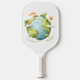 Palas De Pickleball Acuarela Tierra-Personalizado Tierra con Elemen de