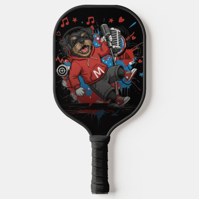 Palas De Pickleball Affenpinscher Rock Star Singer Musical Podcast Art (Anverso)