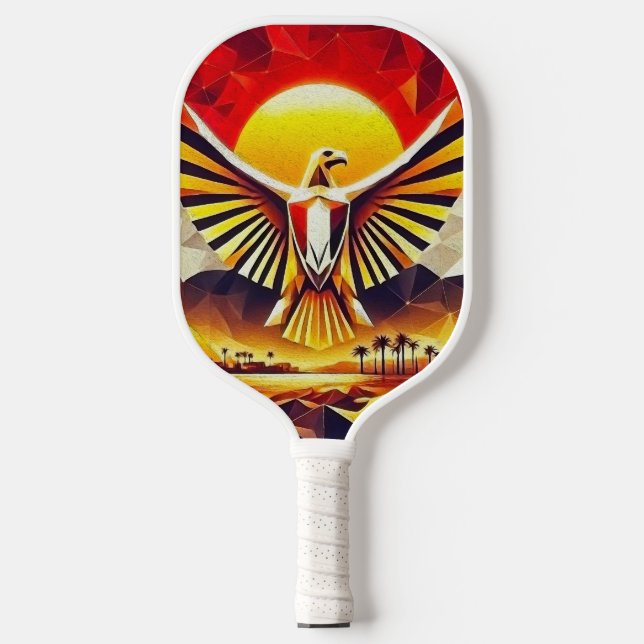 Palas De Pickleball Águila de la bandera dorada artística egipcia (Anverso)