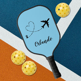Palas De Pickleball  Airplane & Heart Contrail Travel Custom Vacation