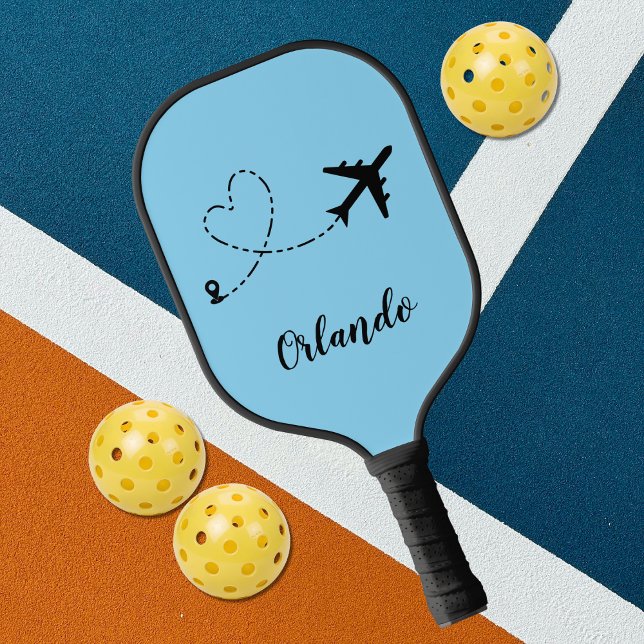 Palas De Pickleball  Airplane & Heart Contrail Travel Custom Vacation (Subido por el creador)