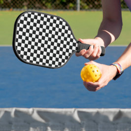 Palas De Pickleball Ajedrez de Impresión de Piel de Cocodrilo en Blanc