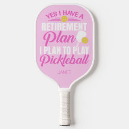 Palas De Pickleball Ala de bolas de bolas de rosado de retiro humoríst