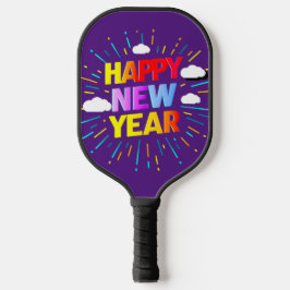 Palas De Pickleball Alegre arte de Nochevieja: festivo y feliz