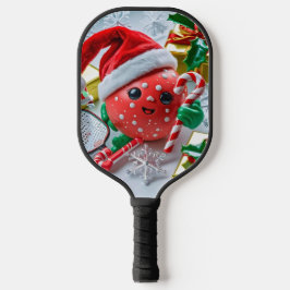 Palas De Pickleball Alegría de bolas de navidad - Santa Hat y Snowflak