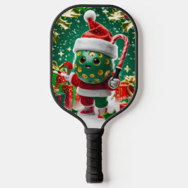 Palas De Pickleball Alegría de bolas de navidad - Santa Hat y Snowflak