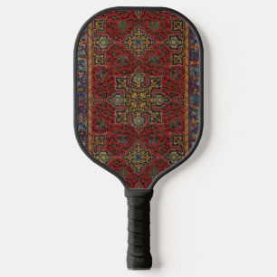 Palas De Pickleball Alfombra Persa Vintage Patrón Rojo Azul Arabesco