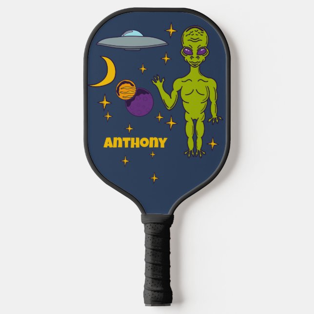 Palas De Pickleball Alienígena espacial con Saucer volador personaliza (Anverso)
