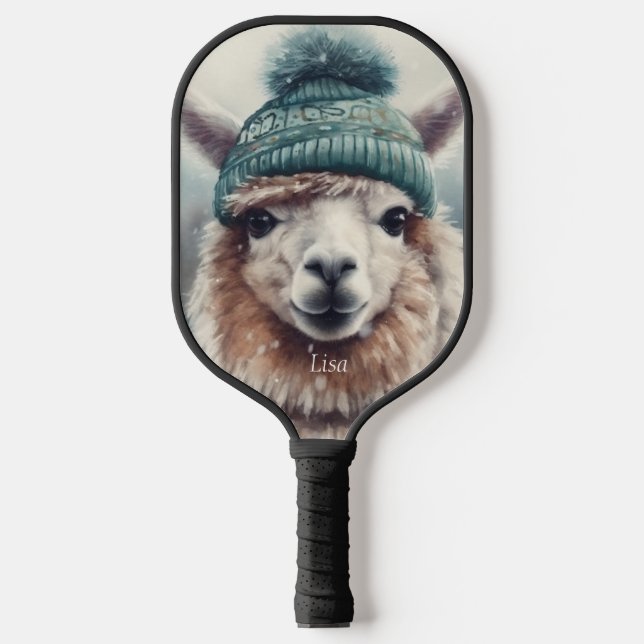 Palas De Pickleball Alpaca dulce de invierno, personalizado (Anverso)