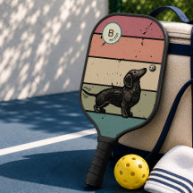 Amante de perro salchicha retro de pickleball
