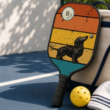 Amante de perro salchicha retro de pickleball