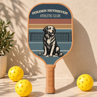 Palas De Pickleball Amante del perro Retriever Dorado Retro 80s