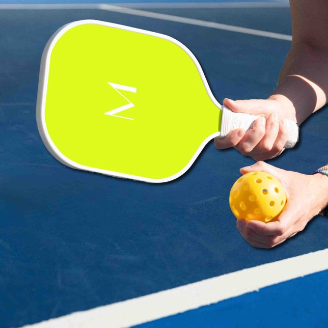 Palas De Pickleball amarillo fluorescente - monograma blanco (Subido por el creador)