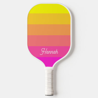 Palas De Pickleball Amarillo Magenta Ombre Personalizado con Franjas