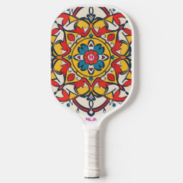 Palas De Pickleball amarillo mosaico rojo