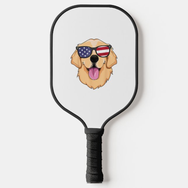 Palas De Pickleball America Golden Retriever 4 de julio para hombres (Anverso)