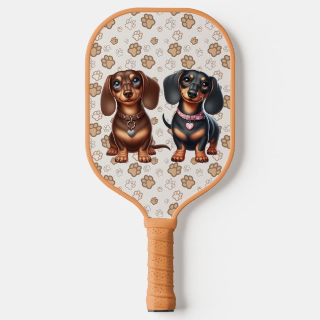 Palas De Pickleball Amigos dachshund lindos (Anverso)