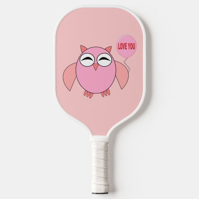 Palas De Pickleball Amo Rosa Cute, Lechuza (Anverso)