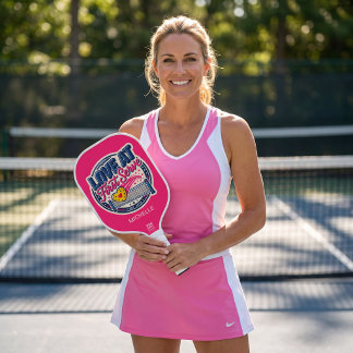 Palas De Pickleball Amor a Primera Saque Corazón Rosa Nombre y Año de
