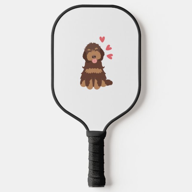 Palas De Pickleball Amor Chocolate Phantom Cockapoo Cavapoo Perro (Anverso)