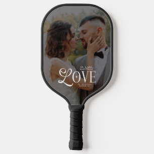Palas De Pickleball Amor Moderno Sr & Sra Foto de Boda Personalizada P