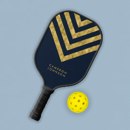 Palas De Pickleball Añadir nombre azul oscuro y falso protector de oro