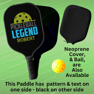 Palas De Pickleball Añadir nombre, Leyenda de bolas de pato azul verde