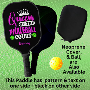 Palas De Pickleball Añadir nombre Reina de cancha de baloncesto morado