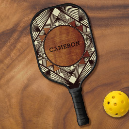 Palas De Pickleball Añadir su nombre Wood Elegant Personalizado Mascul