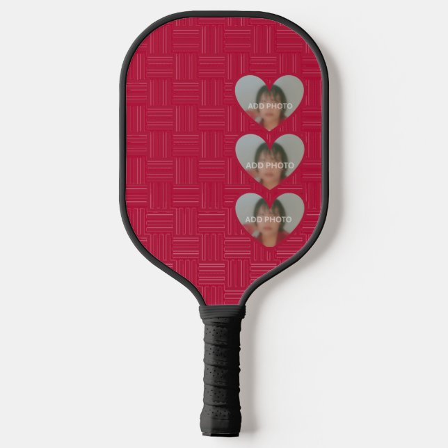 Palas De Pickleball Añadir una pádel roja para la bola de bolas (Reverso )