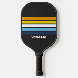 Palas De Pickleball Anochecer de Carbón en Franjas con Nombre