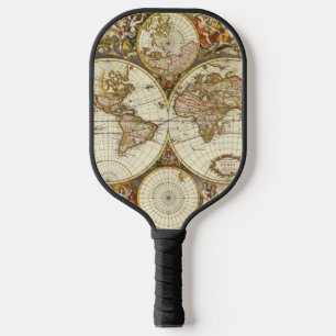 Palas De Pickleball Antique World Map, c. 1680. By Frederick de Wit